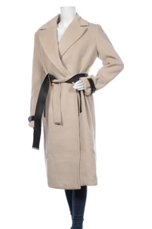 Дамско палто Guess By Marciano, Размер L, Цвят Бежов, Вълна, полиестер, еко кожа, Цена 561,75 лв.
