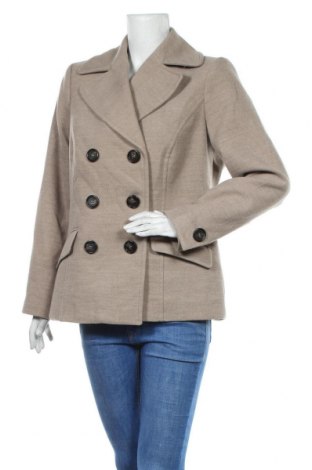 Γυναικείο παλτό H&M, Μέγεθος XL, Χρώμα  Μπέζ, 56% πολυεστέρας, 12% βισκόζη, 2% ελαστάνη, Τιμή 31,18 €
