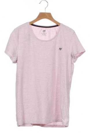 Dziecięcy T-shirt H&M, Rozmiar 14-15y/ 168-170 cm, Kolor Różowy, 94% bawełna, 5% elastyna, 1% wiskoza, Cena 67,17 zł