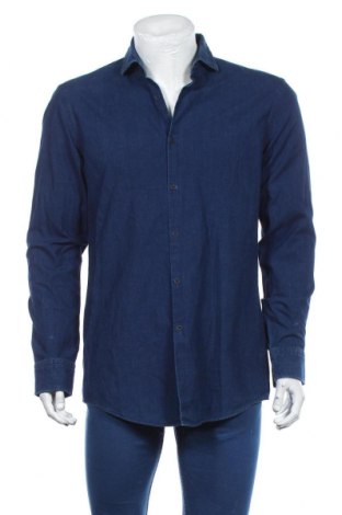Herrenhemd BOSS, Größe L, Farbe Blau, Baumwolle, Preis 77,94 €
