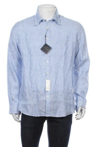 Мъжка риза Brooks Brothers, Размер L, Цвят Син, Лен, Цена 139,30 лв.