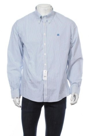 Мъжка риза Brooks Brothers, Размер L, Цвят Син, 96% памук, 4% еластан, Цена 129,35 лв.