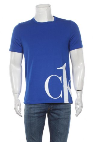 Tricou de bărbați Calvin Klein Jeans, Mărime M, Culoare Albastru, 95% bumbac, 5% elastan, Preț 181,91 Lei