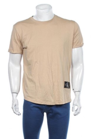Pánské tričko  Calvin Klein Jeans, Velikost L, Barva Béžová, Bavlna, Cena  730,00 Kč