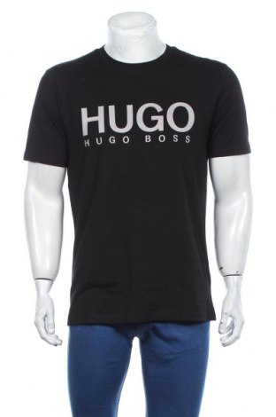 Męski T-shirt Hugo Boss, Rozmiar M, Kolor Czarny, 97% bawełna, 3% elastyna, Cena 437,80 zł