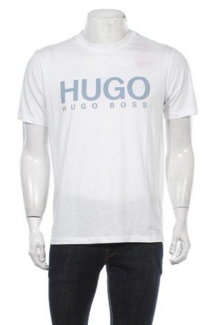 Мъжка тениска Hugo Boss, Размер M, Цвят Бял, Памук, Цена 129,00 лв.