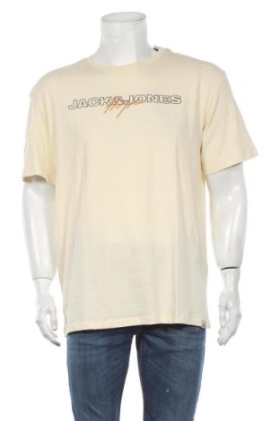 Мъжка тениска Originals By Jack & Jones, Размер XL, Цвят Екрю, Памук, Цена 31,85 лв.