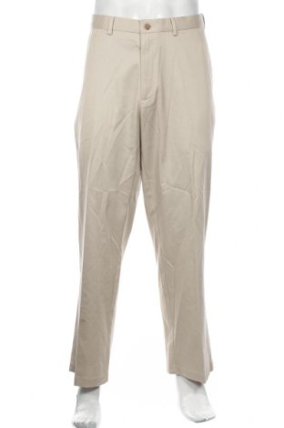 Męskie spodnie Haggar, Rozmiar XL, Kolor Beżowy, 61% bawełna, 37% poliester, 2% elastyna, Cena 106,35 zł