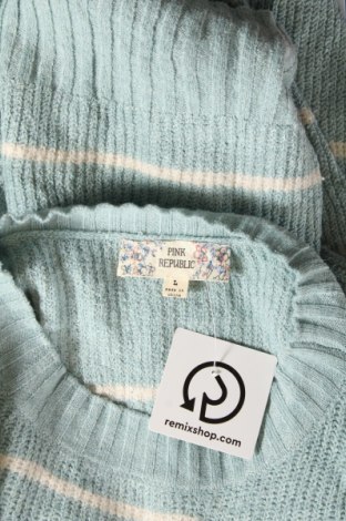 Дамски пуловер Pink Republic, Размер L, Цвят Син, Цена 8,70 лв.