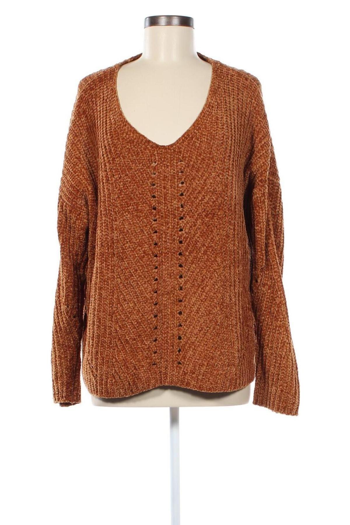 Дамски пуловер Amisu, Размер L, Цвят Кафяв, Цена 6,09 лв.