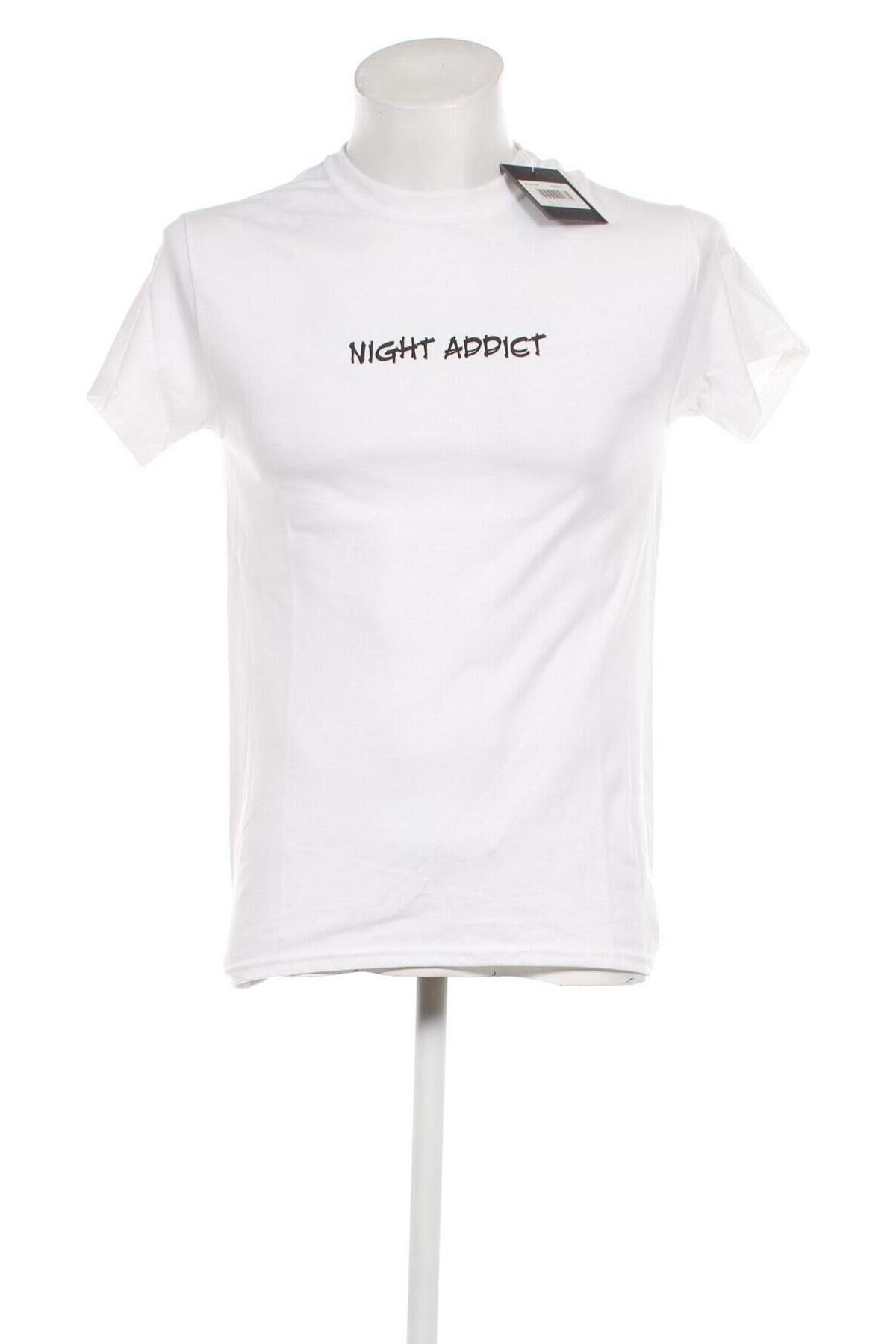 Herren T-Shirt NIGHT ADDICT, Größe XS, Farbe Weiß, Preis 14,95 €