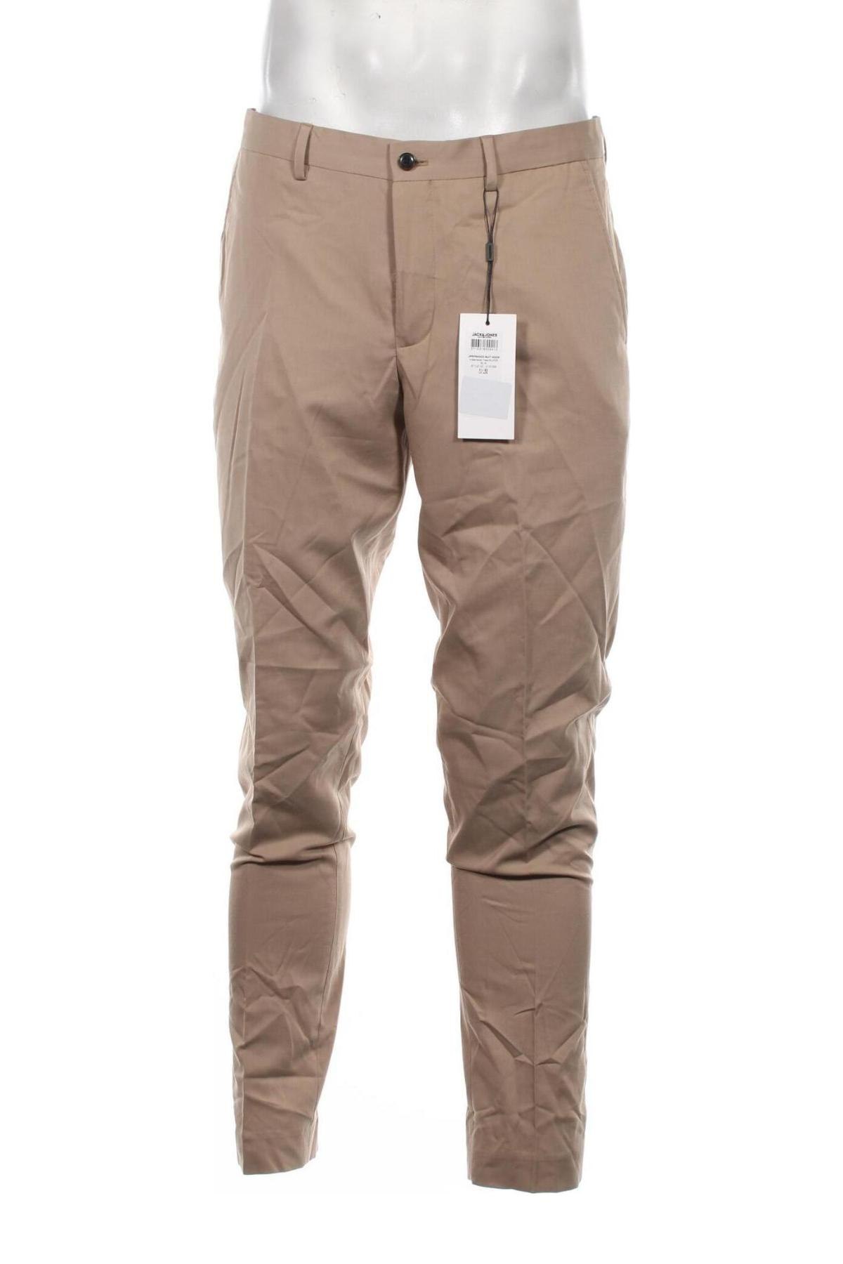 Pantaloni de bărbați Jack & Jones, Mărime L, Culoare Bej, Preț 269,74 Lei