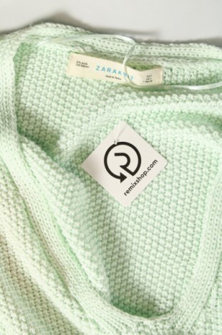 Дамски пуловер Zara Knitwear, Размер L, Цвят Зелен, Цена 14,99 лв.