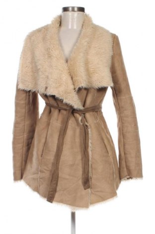 Damenmantel Bershka, Größe L, Farbe Beige, Preis 29,99 €