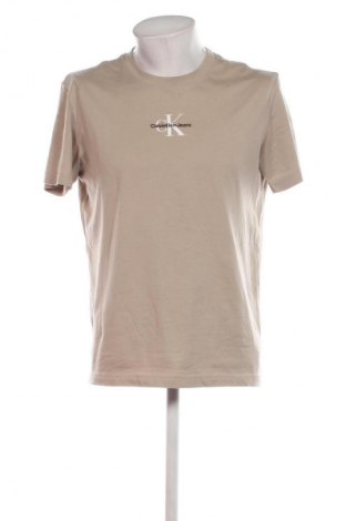 Herren T-Shirt Calvin Klein Jeans, Größe M, Farbe Beige, Preis 25,99 €