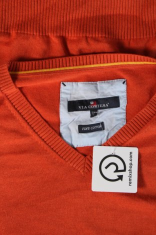 Herrenpullover Via Cortesa, Größe L, Farbe Orange, Preis 8,29 €