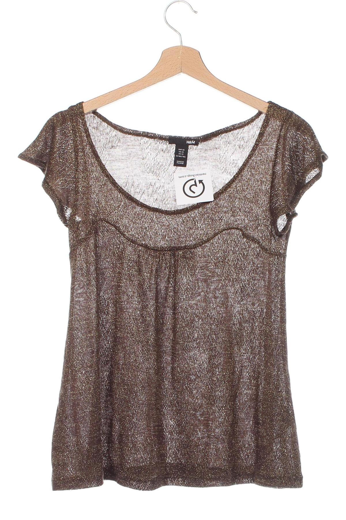 Damen Shirt H&M, Größe XS, Farbe Golden, Preis € 4,99