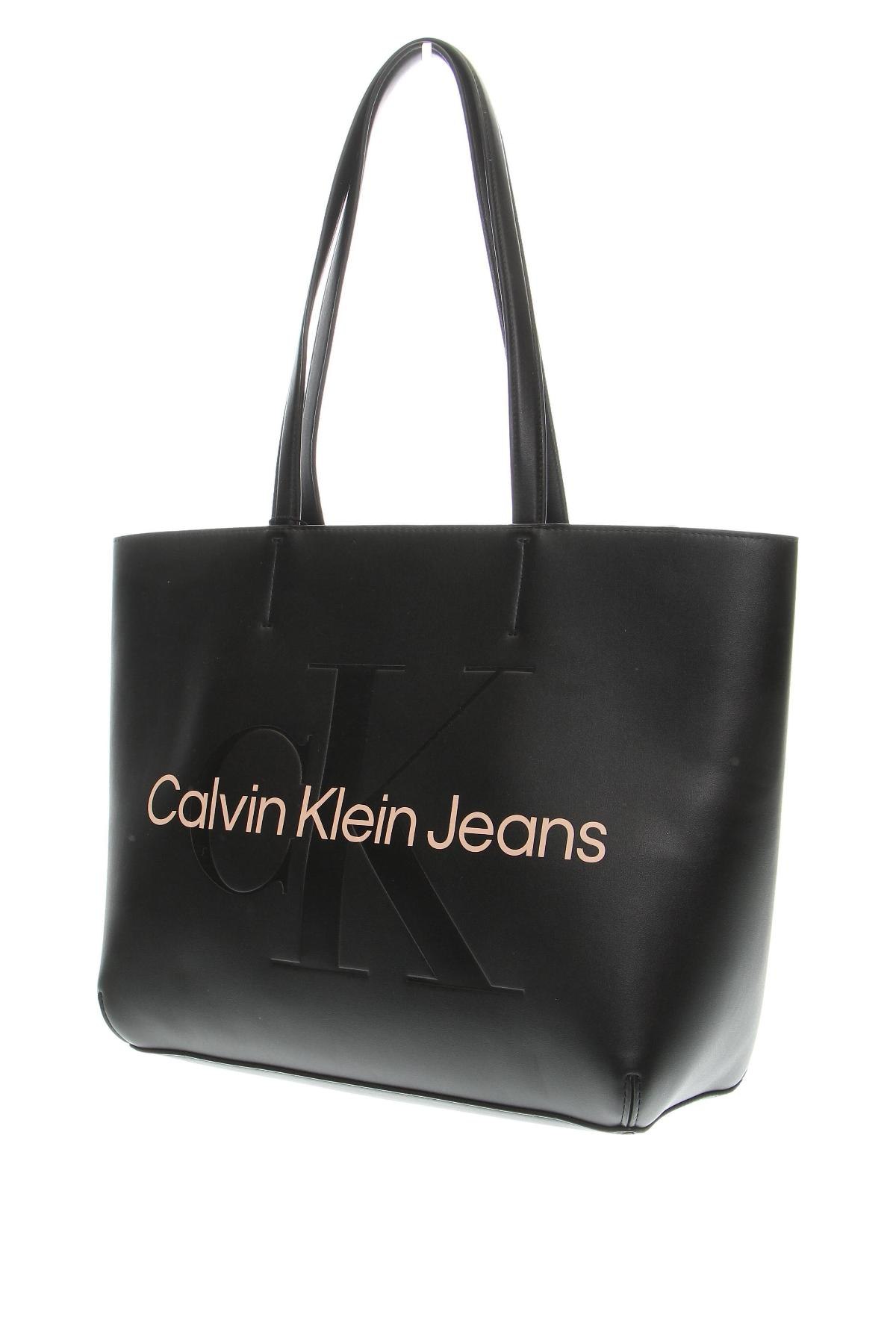 Дамска чанта Calvin Klein Jeans, Цвят Черен, Цена 150,29 лв.