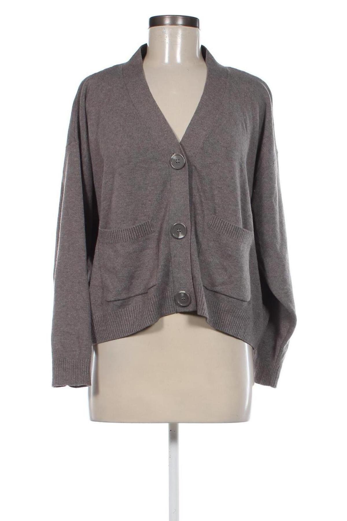 Damen Strickjacke H&M, Größe L, Farbe Grau, Preis 7,99 €