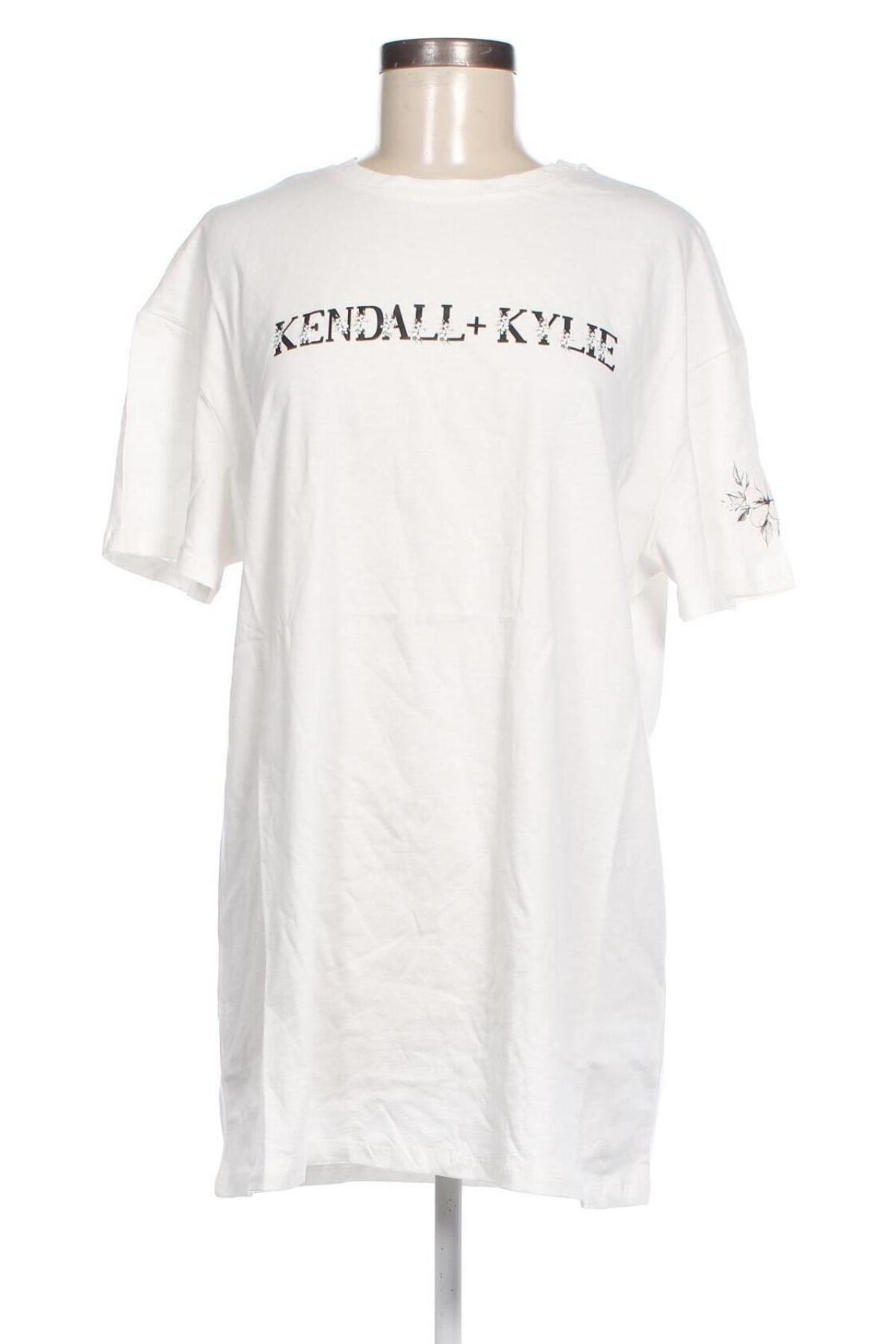 Γυναικείο t-shirt Kendall & Kylie, Μέγεθος XS, Χρώμα Λευκό, Τιμή 17,99 €