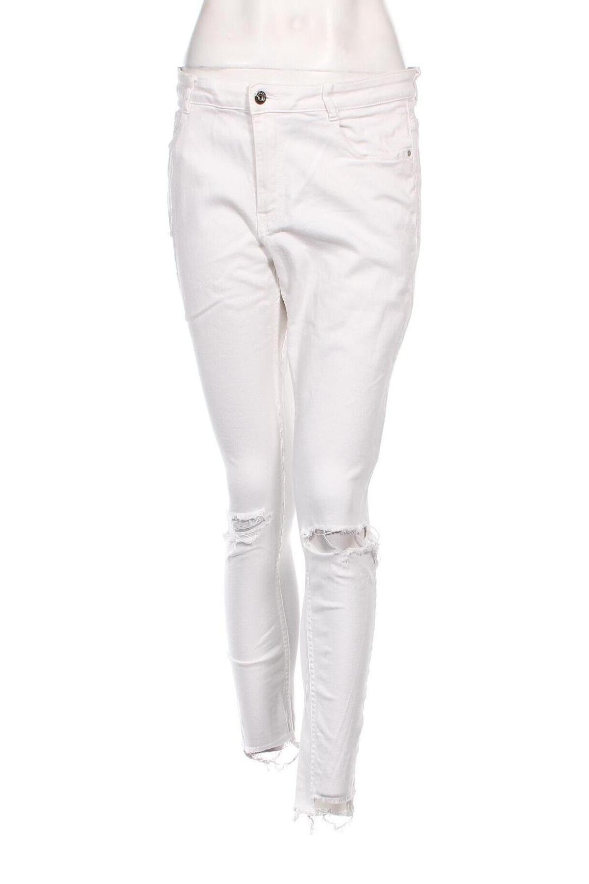 Damskie jeansy H&M Divided, Rozmiar L, Kolor Biały, Cena 30,49 zł