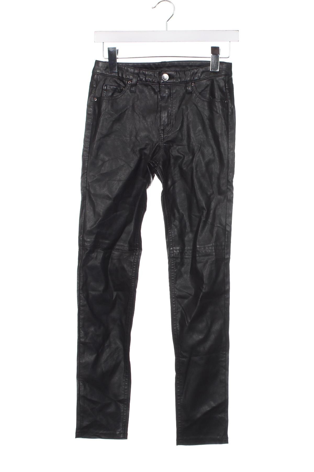 Pantaloni de piele pentru damă H&M Divided, Mărime XS, Culoare Negru, Preț 24,99 Lei