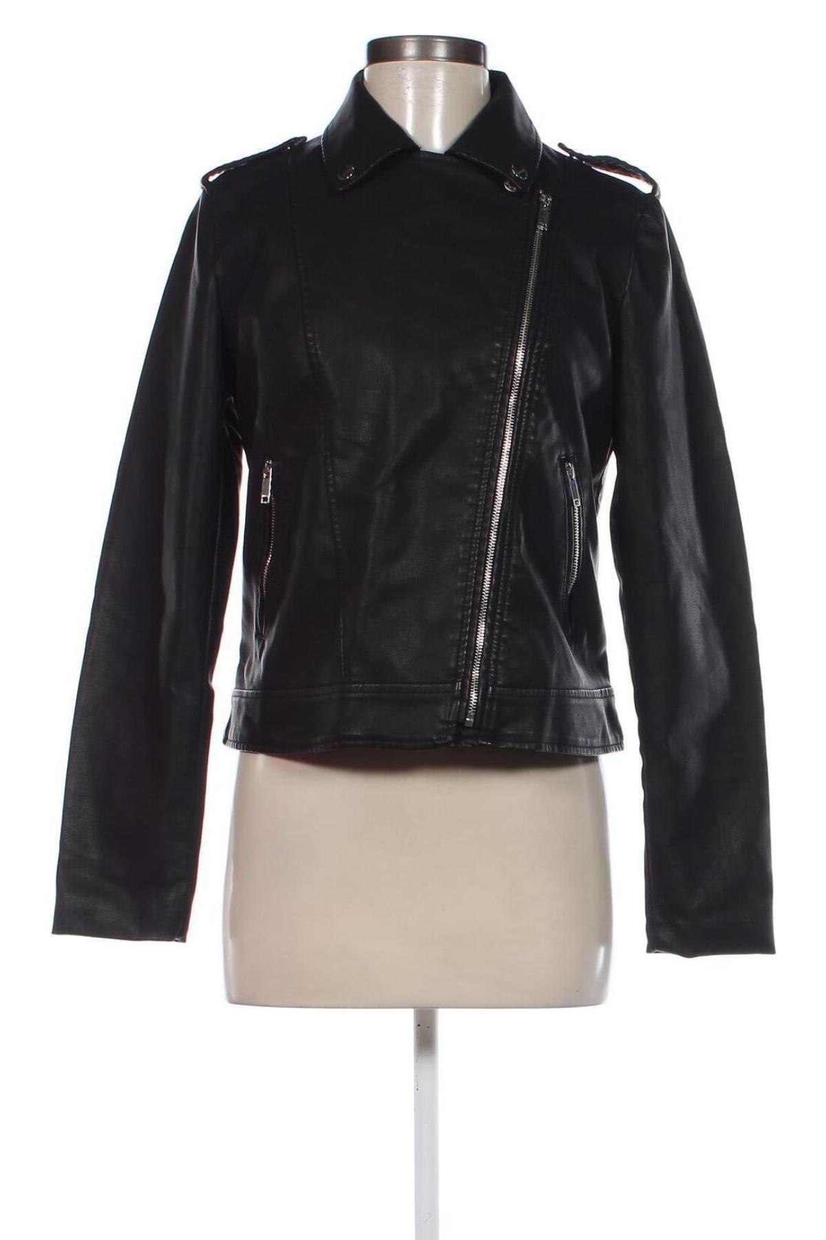 Damen Lederjacke New Look, Größe M, Farbe Schwarz, Preis 21,99 €