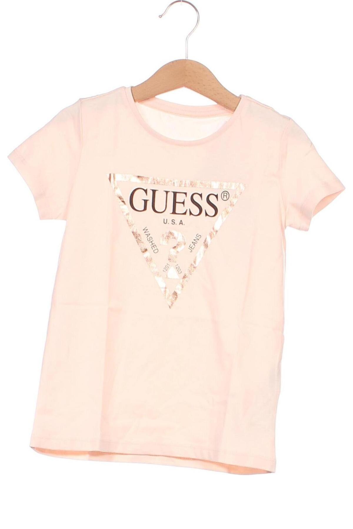 Детска тениска Guess, Размер 5-6y/ 116-122 см, Цвят Розов, Цена 46,00 лв.