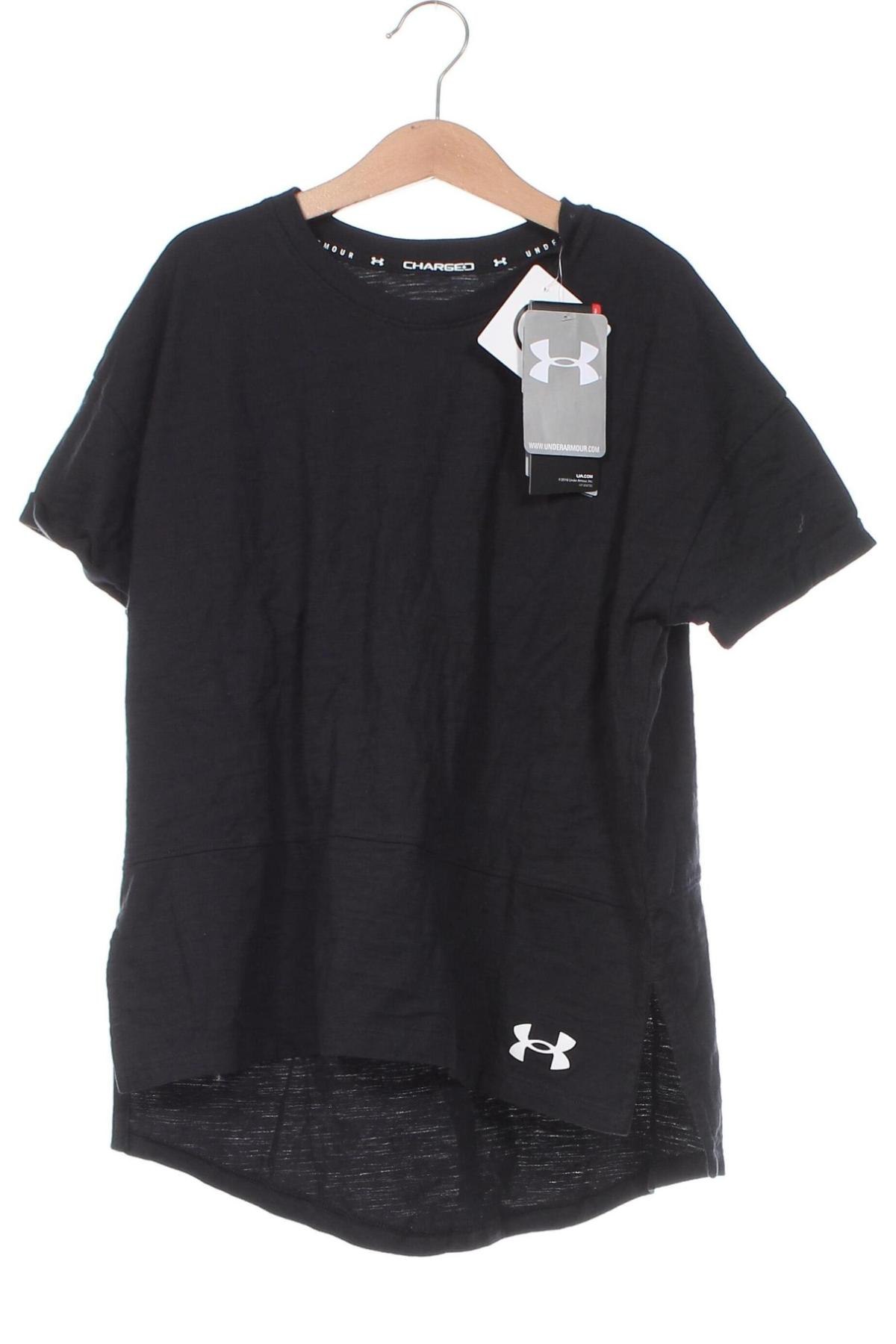 Kinder T-Shirt Under Armour, Größe My, Farbe Schwarz, Preis € 19,99