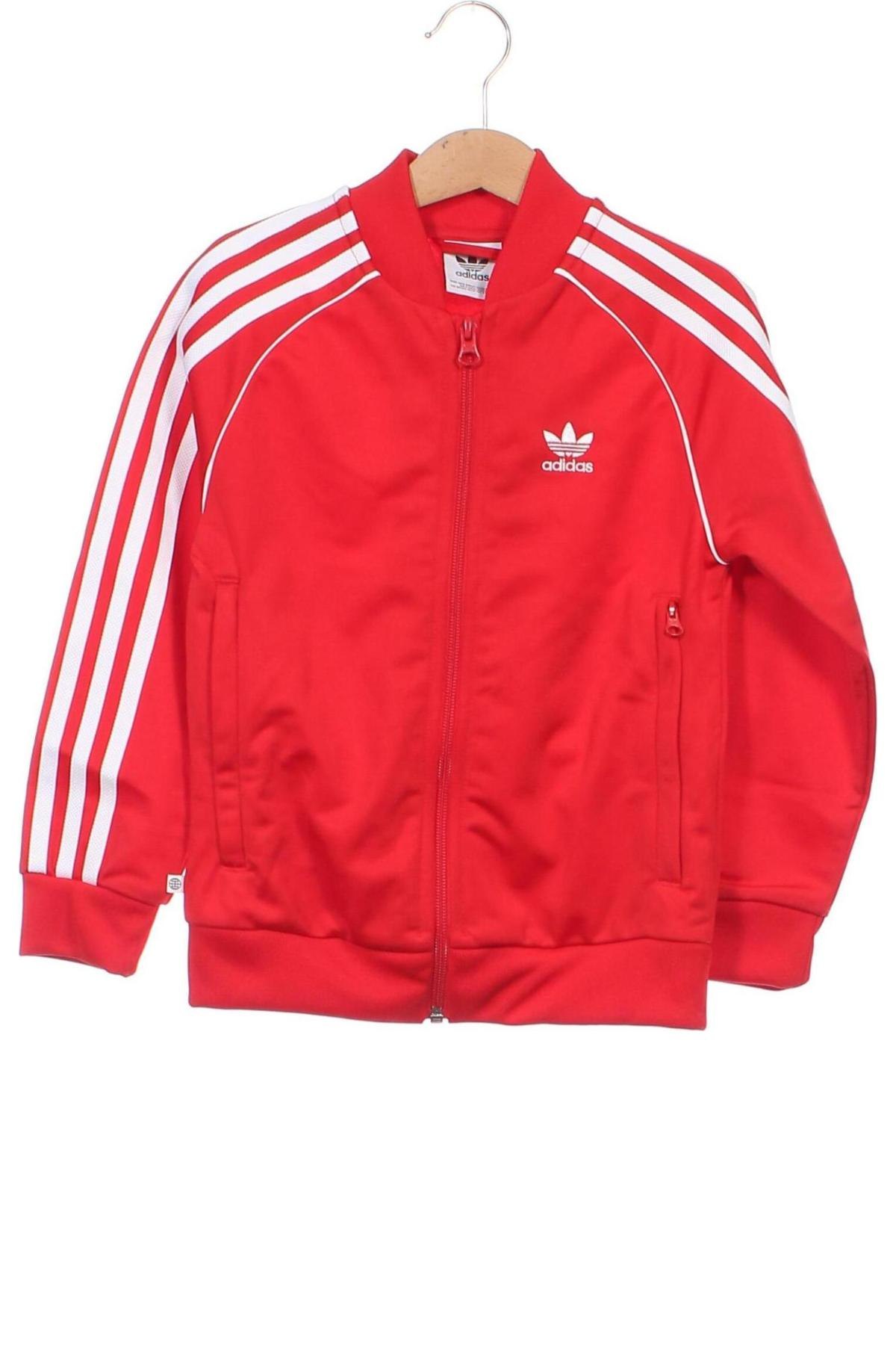 Детско спортно горнище Adidas Originals, Размер 6-7y/ 122-128 см, Цвят Червен, Цена 43,79 лв.