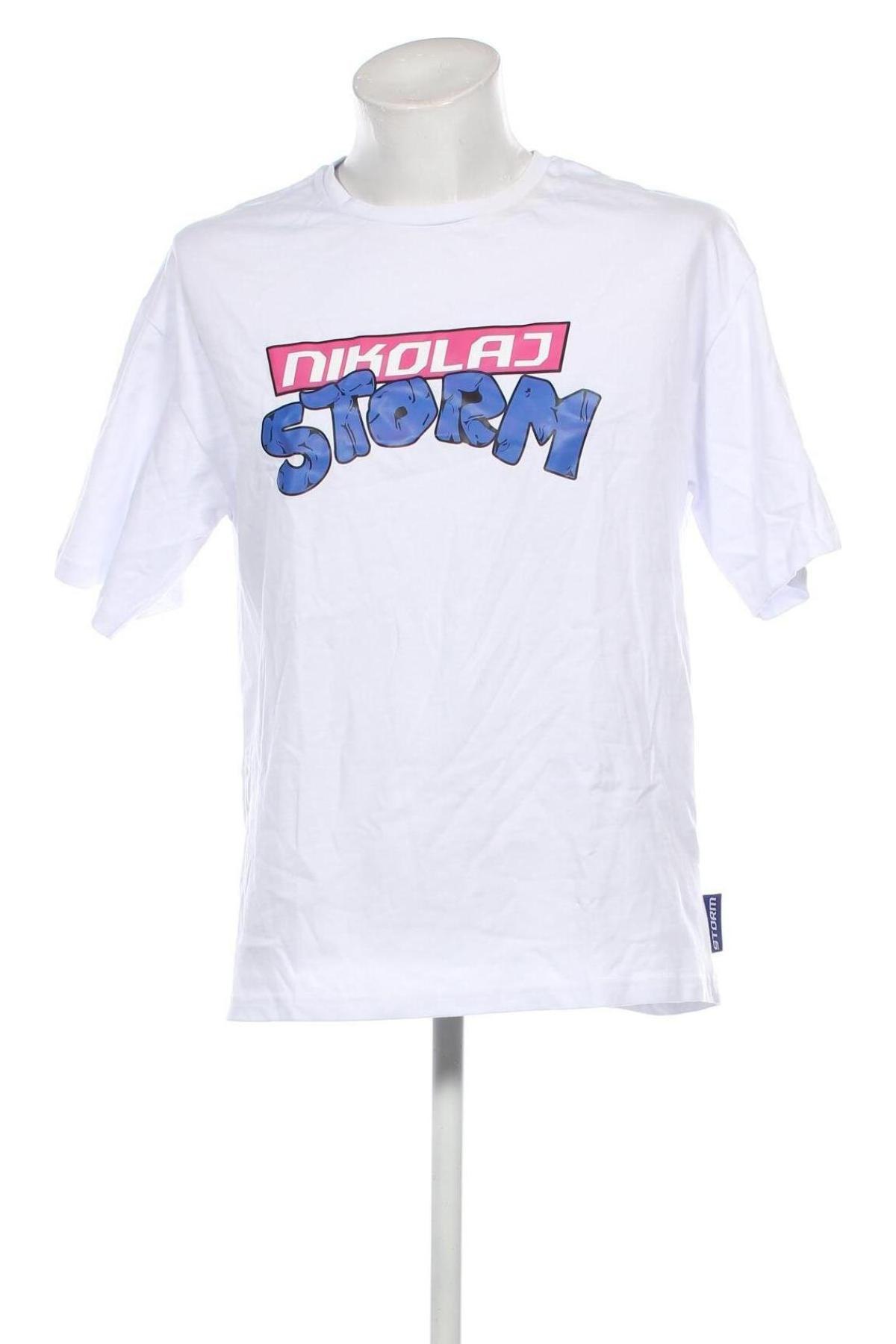 Męski T-shirt NIKOLAJ STORM, Rozmiar M, Kolor Biały, Cena 115,99 zł