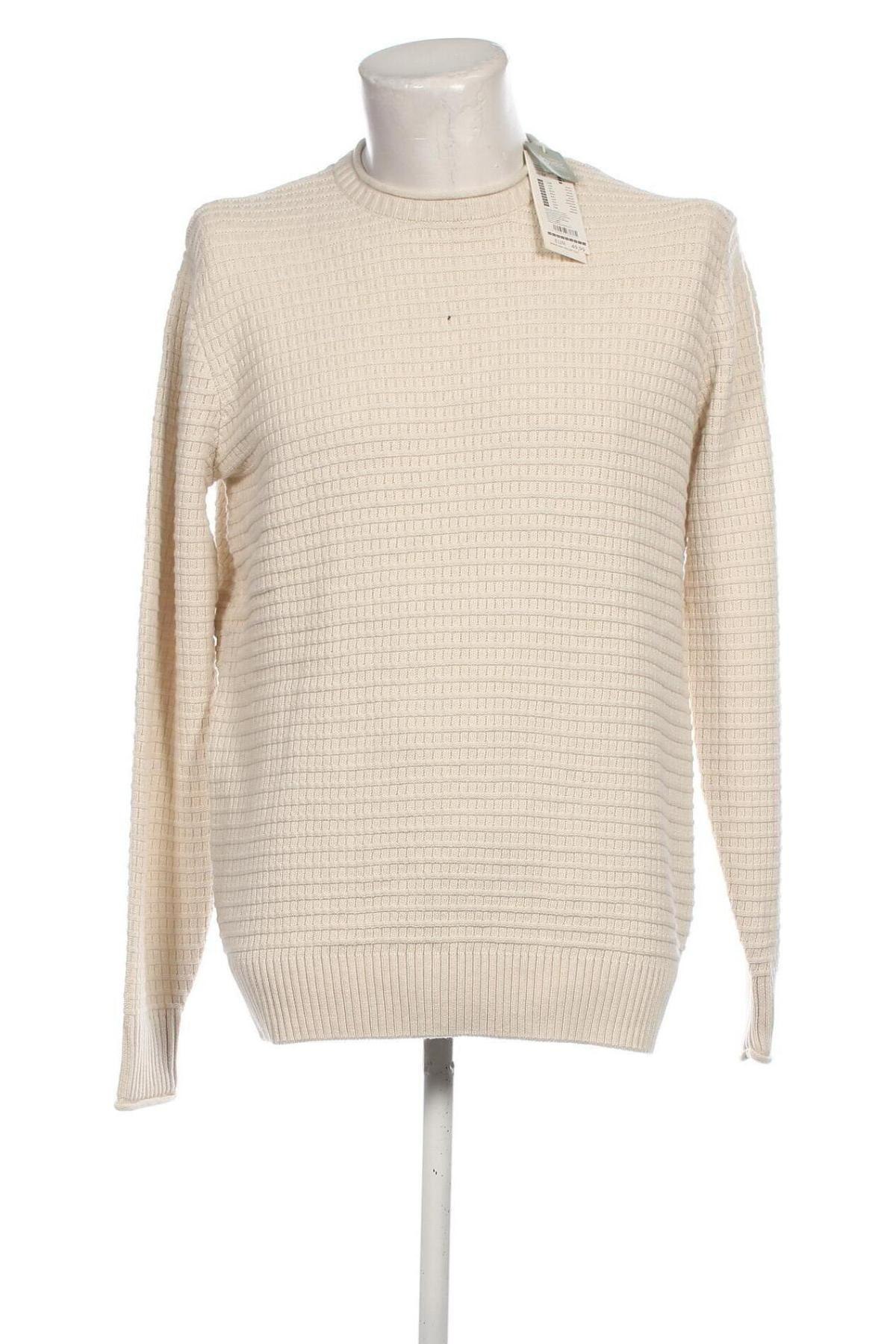 Herrenpullover Tom Tailor, Größe M, Farbe Ecru, Preis 13,99 €