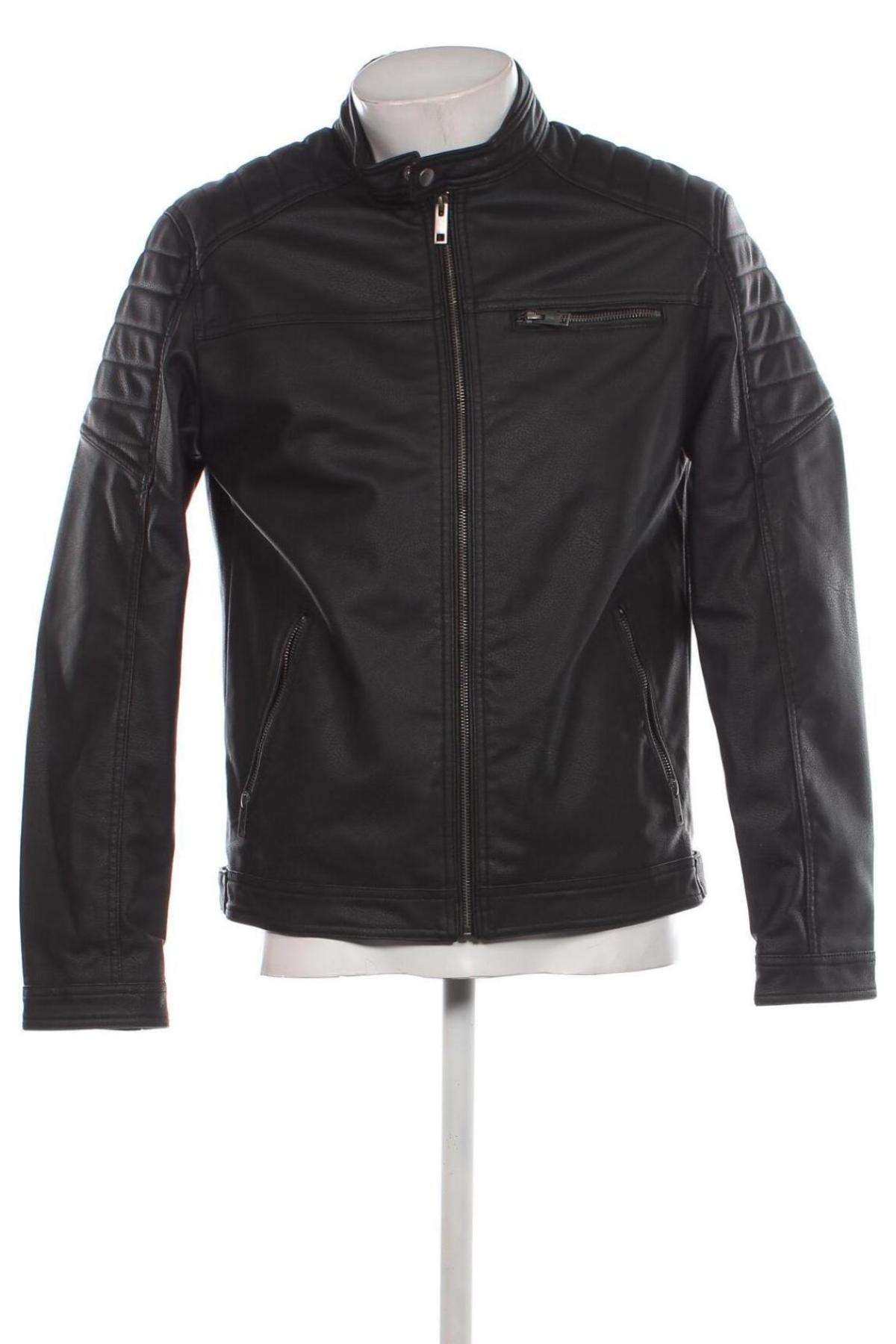 Herren Lederjacke Jack & Jones, Größe L, Farbe Schwarz, Preis 171,13 €