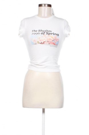 Damen T-Shirt Bershka, Größe S, Farbe Weiß, Preis € 8,70