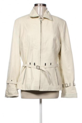 Дамско кожено яке Unbranded, Размер XL, Цвят Екрю, Цена 97,99 лв.