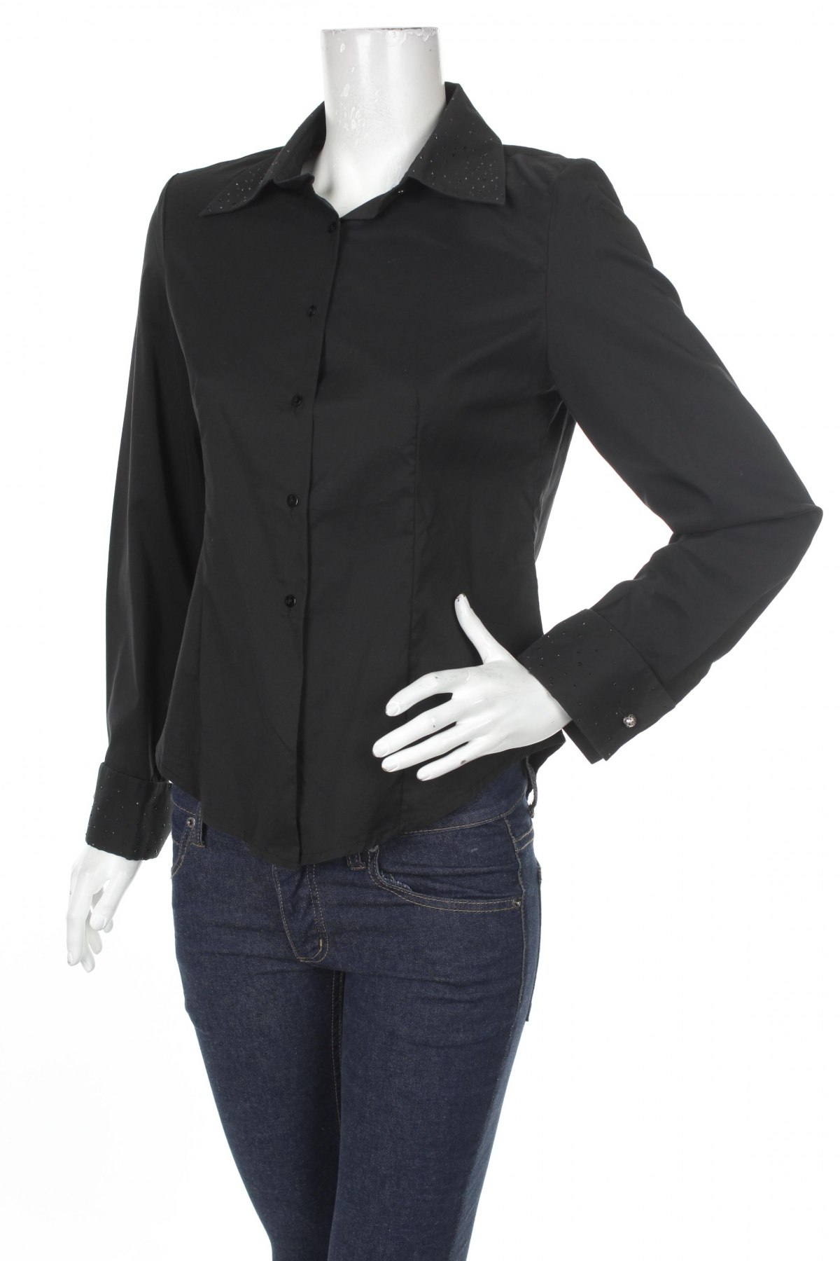 Γυναικείο πουκάμισο Anna Mora, Μέγεθος M, Χρώμα Μαύρο, Τιμή 11,86 €