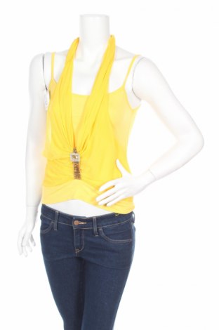 Damska koszulka na ramiączkach, Rozmiar S, Kolor Żółty, 95% wiskoza, 5% elastyna, Cena 12,27 zł