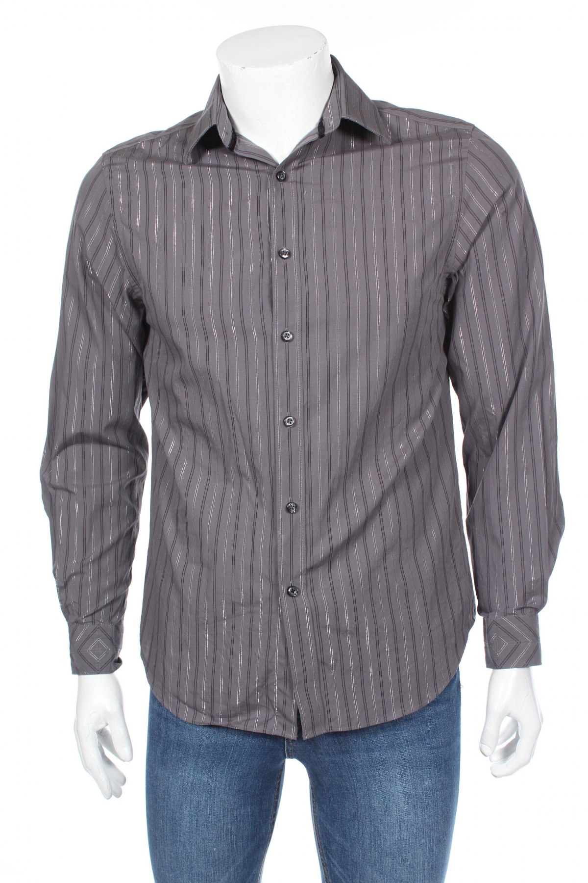 Мъжка риза Jeff Banks, Размер S, Цвят Сив, Цена 5,25 лв.