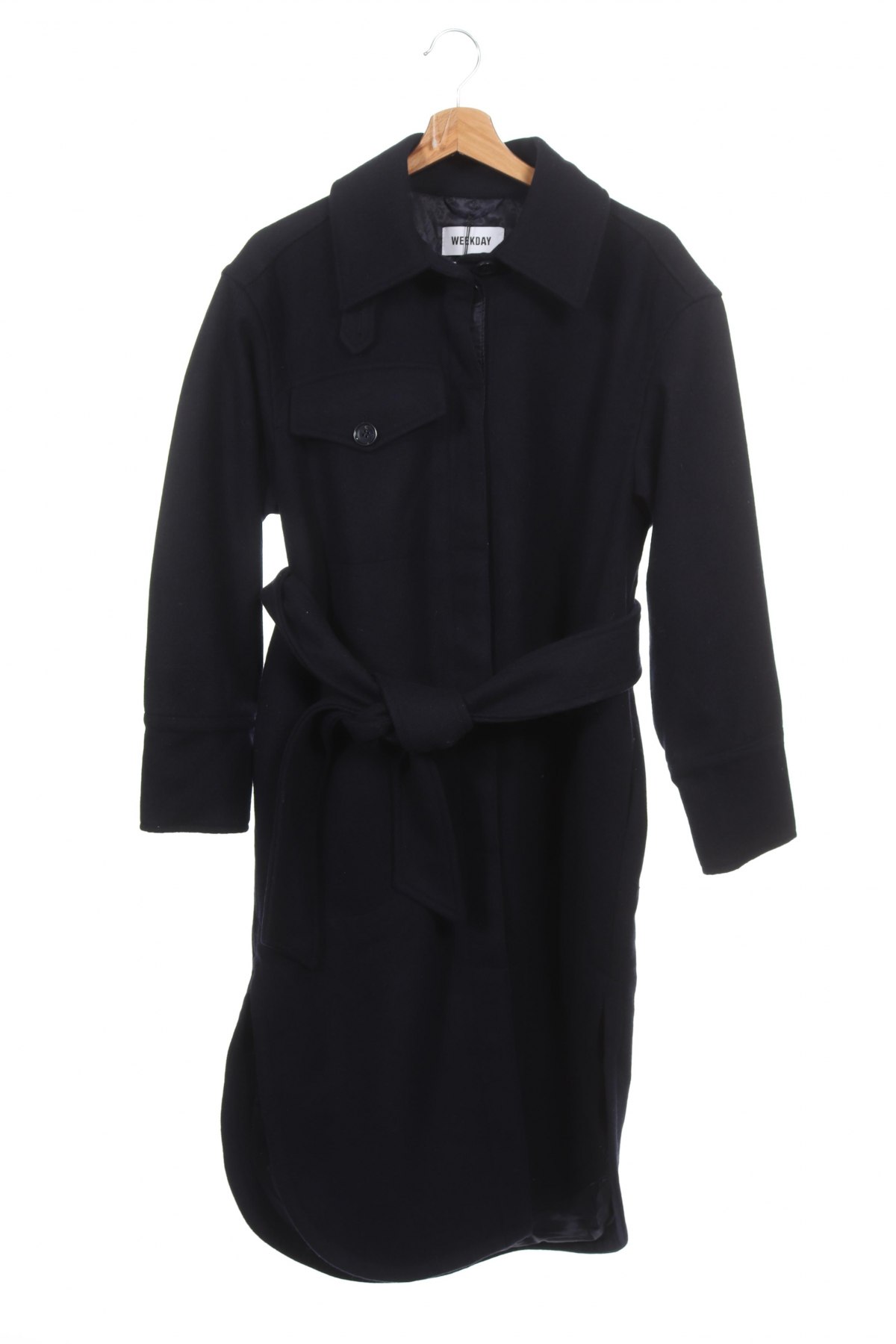 Palton de femei Weekday, Mărime XS, Culoare Albastru, 64% lână, 35% poliester, 1%acril, Preț 441,62 Lei
