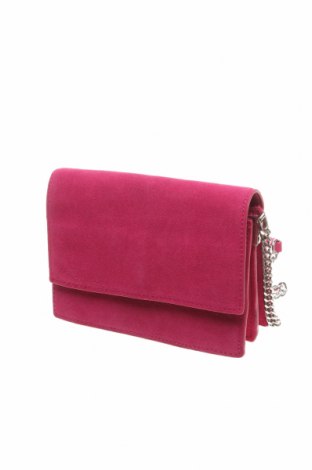 Дамска чанта Mango, Цвят Розов, Естествен велур, Цена 48,00 лв.