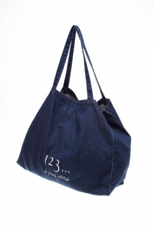 Дамска чанта Un Deux Trois, Цвят Син, Текстил, Цена 118,30 лв.