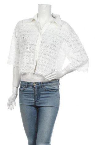 Γυναικείο πουκάμισο SHEIN, Μέγεθος M, Χρώμα Λευκό, 90% πολυεστέρας, 10% ελαστάνη, Τιμή 15,41 €
