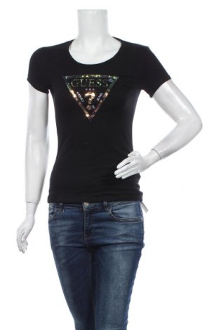 Damen T-Shirt Guess, Größe M, Farbe Schwarz, 95% Baumwolle, 5% Elastan, Preis 27,83 €