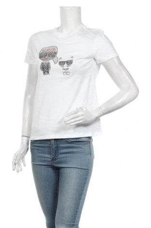 Damen T-Shirt Karl Lagerfeld, Größe S, Farbe Weiß, Baumwolle, Preis 45,08 €