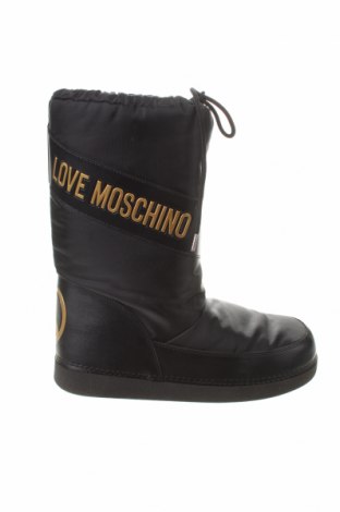 Γυναικείες μπότες Love Moschino, Μέγεθος 39, Χρώμα Μαύρο, Κλωστοϋφαντουργικά προϊόντα, γνήσιο δέρμα, Τιμή 328,22 €
