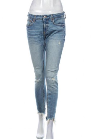 Dámske džínsy  Zara, Veľkosť M, Farba Modrá, 99% bavlna, 1% elastan, Cena  19,85 €