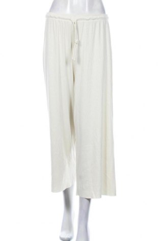 Дамски панталон Oysho, Размер L, Цвят Бял, 57% вискоза, 38% полиестер, 5% еластан, Цена 35,55 лв.