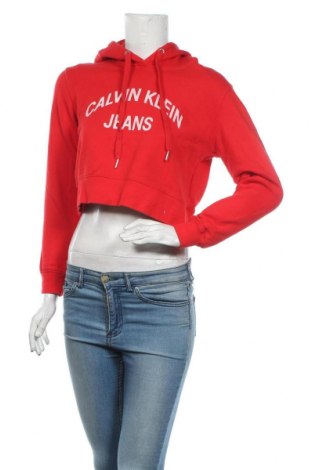Damen Sweatshirt Calvin Klein Jeans, Größe S, Farbe Rot, Baumwolle, Preis 22,27 €