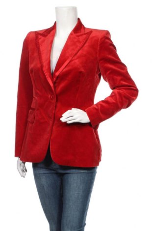 Дамско сако Zara, Размер M, Цвят Червен, 98% памук, 2% еластан, Цена 33,60 лв.
