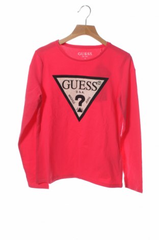 Bluză pentru copii Guess, Mărime 12-13y/ 158-164 cm, Culoare Roz, 95% bumbac, 5% elastan, Preț 190,29 Lei